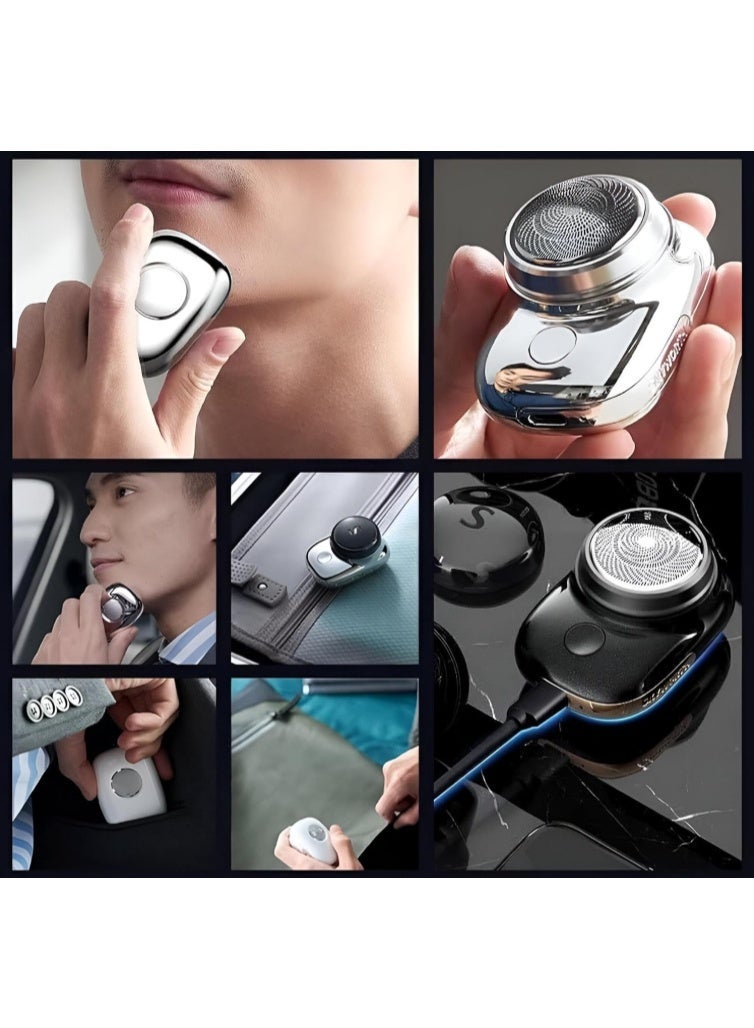 ماكينة حلاقة كهربائية صغيرة محمولة للسيدات والرجال – ماكينة إزالة شعر بحجم الجيب قابلة لإعادة الشحن عبر USB – لون أسود - Image 1